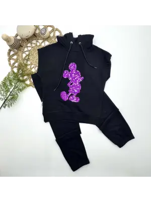 Çocuk Takımı Siyah Mickey Desenli