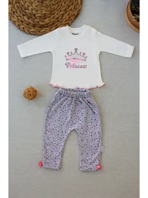 Elegant Full Star Nakışlı 3lü Erkek Bebek Takımı Sweat