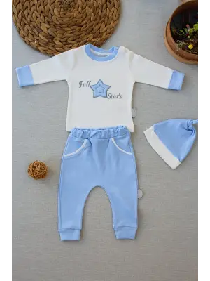 Modern Star Nakışlı Uzun Kollu Erkek Bebek Takımı