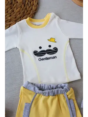 Elegan Erkek Bebek Takımı Lady Şapkalı Sweat 3lü