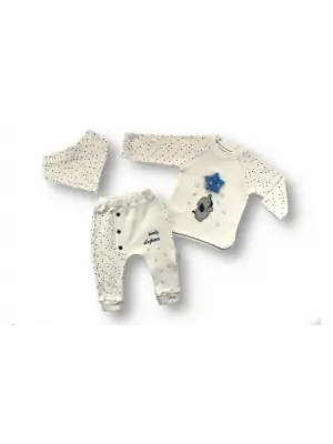 Trend Nakışlı Uzun Kollu Erkek Bebek Takımı