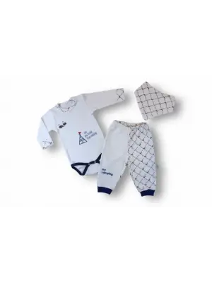 Modern Nakışlı Bandajlı Zıbınlı Bebek Takımı