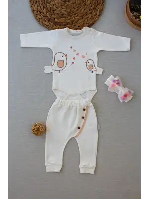 Göz Alıcı Nakışlı Uzun Kollu Bebek Takımı