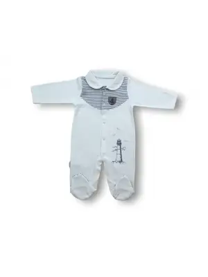 Şık Nakışlı Uzun Kollu Bebek Tulumu