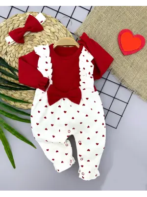 Modern Bandanalı Kız Bebek Tulumu