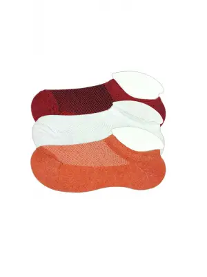 Omarı Çocuk Sneaker Patik Çorap Seti - Bordo Beyaz Turuncu