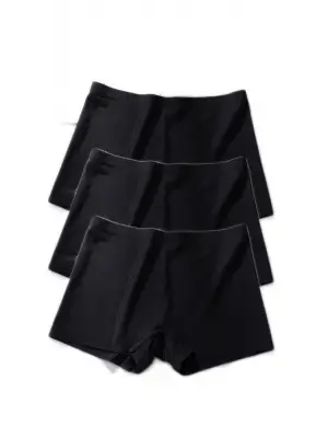 Siyah Dikişsiz Görünmez İz Yapmaz Mini Şort Boxer Kadın Giyim