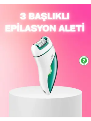 3 İn 1 Epilatör Metal Başlıklı Ipx5 Su Geçirmez 90 Dakika Şarjlı Epilasyon Cihazı
