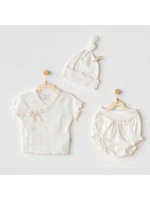 3lü Basic Bebe Takım Ekru