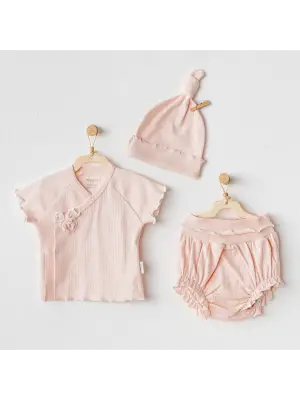 3lü Basic Bebe Takım Salmon