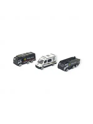 3lü İş Makinaları Road Seti - Die Cast - DS044 - Polis