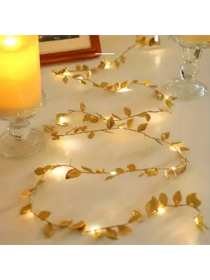 3 Metre Yaldızlı Gold LED Işık – Dekoratif Ortam ve Yılbaşı Aydınlatması