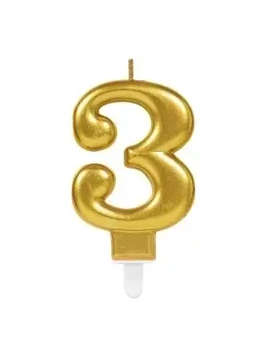 3 Rakam Mum Gold Renk