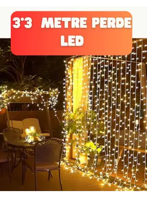 300 Led Perde Işık – Sıcak Beyaz Dekoratif Aydınlatma