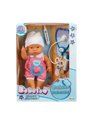 30111 Bebelou Doktor Zamanı Sesli Bebek Seti 35 cm -Sunman(Ürün oyuncaktır)