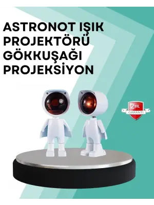 360° Ayarlanabilir Başlıklı Astronot Gece Lambası