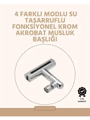 360° Dönüşlü Su Akışı Başlığı | 4ü 1 Arada Kullanım