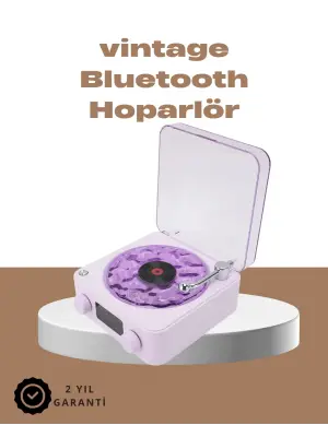 360° Sesli Kablosuz Hoparlör – Retro Tasarım Ve Projektör Işığı