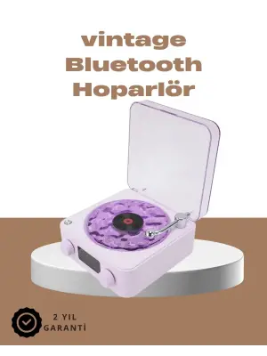 360° Sesli Kablosuz Hoparlör – Retro Tasarım Ve Projektör Işığı