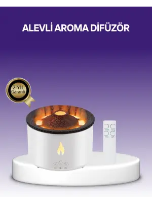 3d Alev Efektli Hava Nemlendirici – Uzaktan Kumandalı Ve 8 Saat Çalışma Süreli