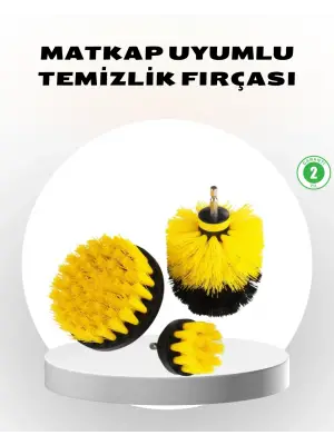 3’lü Matkap Ucu Fırça Seti – Derinlemesine Temizlik, Tüm Yüzeylerle Uyumlu