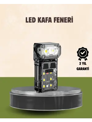 3’ü 1 Arada Led Far Şarj Edilebilir Sensörlü Manyetik 10 Saat Kullanım