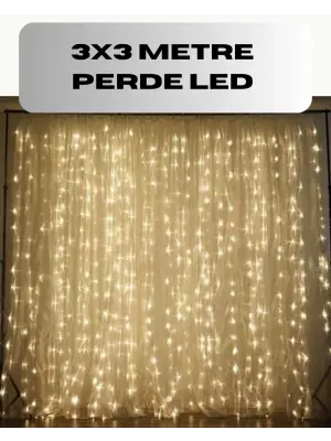3x3 Perde Led Işık Şelale Model Özel Gün Dekoratif Aydınlatma