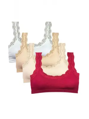 Omarı Dantel Nakış İşlemeli Pedli Bambu Büstiyer Seti