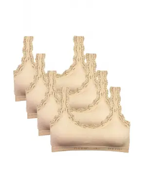 Omarı Dantel Nakış İşlemeli Bambu Kadın Büstiyer