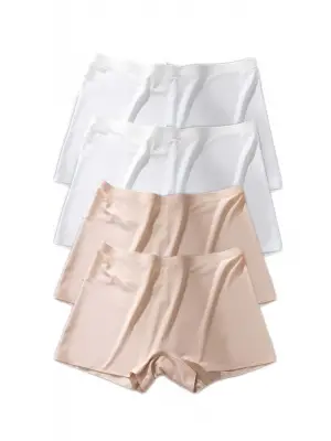 Beyaz Dikişsiz Görünmez İz Yapmaz Mini Şort Boxer Kadın Giyim