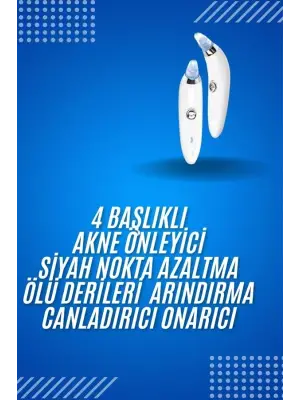 4 Başlıklı Pilli Vakumlu Siyah Nokta Temizleyici Akne Ve Sivilce Önleyici
