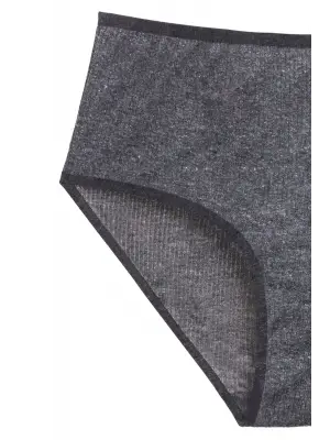 4lü Yeni Seri Renkli Yüksek Bel Fitilli Ribana   Külot Antrasit