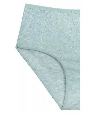 4lü Yeni Seri Renkli Yüksek Bel Fitilli Ribana   Külot Şeftali Yeşil