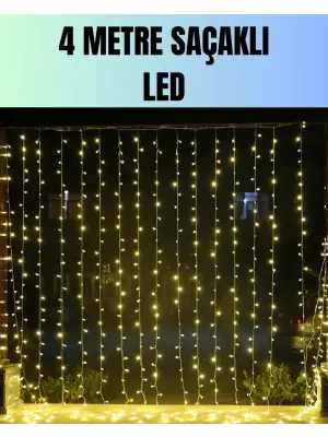 4 Metre Yılbaşı Şelale Led Perde Işık Ev Bahçe Dekor