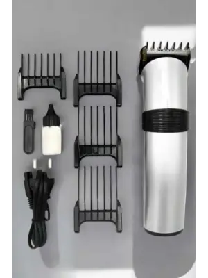 4 Taraklı Profesyonel Şarjlı Saç Ve Sakal Kesme Tıraş Makinesi Seti