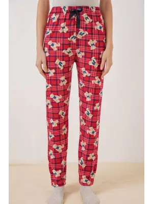 4323 Desenli Pijama Altı - Kırmızı