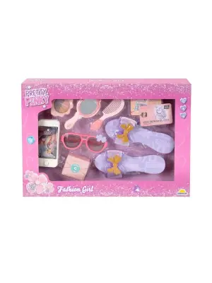 4376 Pretty Pinky Kokoş Terlik Gözlük Tarak Set -Sunman