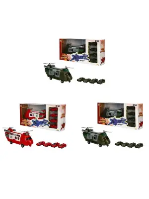 4782 SUN-RYL-MXX-GARAJ SET POLİS AMBULANS ASKER TAŞIYICI HELİKOPTER ARB 3R