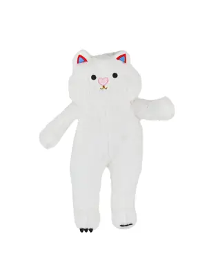 Omarı Torbayla taşınabilir Peluş Kedi Oyuncak - 55 cm Beyaz