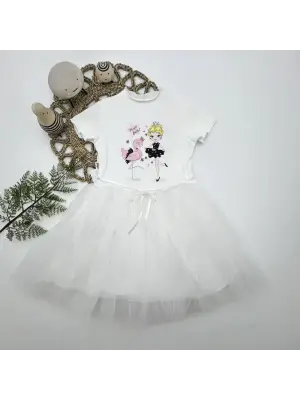 Çarpıcı Flamingo Balerin Kız Tütü Elbise