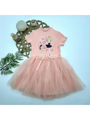 Çarpıcı Flamingo Balerin Kız Tütü Elbise