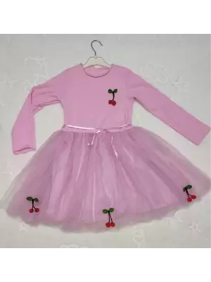 Pembe Kiraz Desenli Tütü Elbise - Sevimli ve Şık Tavşan Kostümü