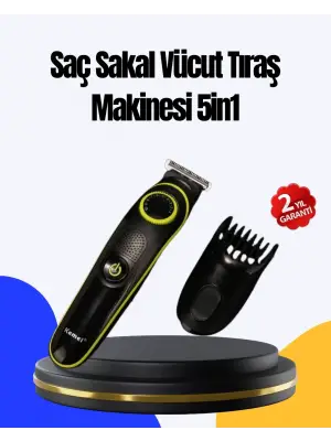 5 Başlıklı Çok Fonksiyonlu Saç Kesme Ve Sakal Düzeltme Makinesi Erkek Bakım Aleti