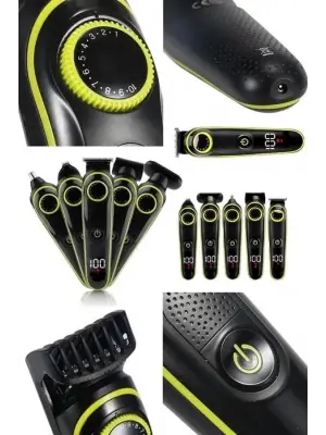 5 Başlıklı Şarjlı Tıraş Makinesi Kablosuz Saç Sakal Burun Tıraşına Uygun