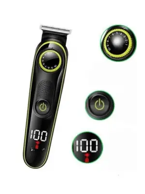 5 Başlıklı Şarjlı Tıraş Makinesi Led Ekran Saç Sakal Ense Tıraşına Uygun Bakım Seti