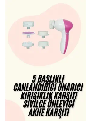 5 Başlıklı Titreşimli Cilt Temizleme Seti Canlandırıcı Ve Onarıcı