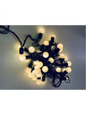 5 Metre 28 Mini Top Led Sarı Işık Fişli Siyah Kablo