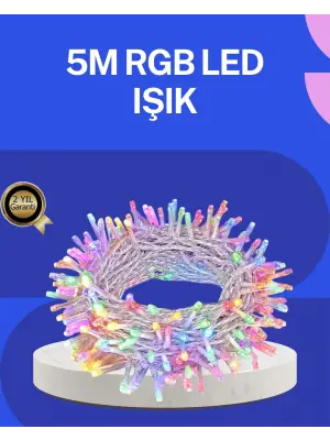 5 Metre Şeffaf Kablo Led Peri Işığı 50 Ampullü Dekoratif Led