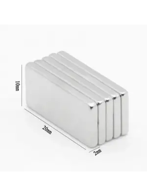 50 Adet 20x10x2 Mm Neodyum Mıknatıs Köşeli Magnet N35 Nikel Kaplama Güçlü Kaliteli Dayanıklı