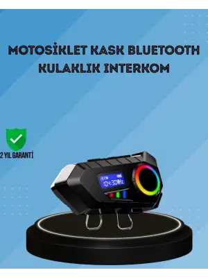 500mah Bataryalı Bluetooth 5.4  İnterkom Led Ekranlı Fm Destekli